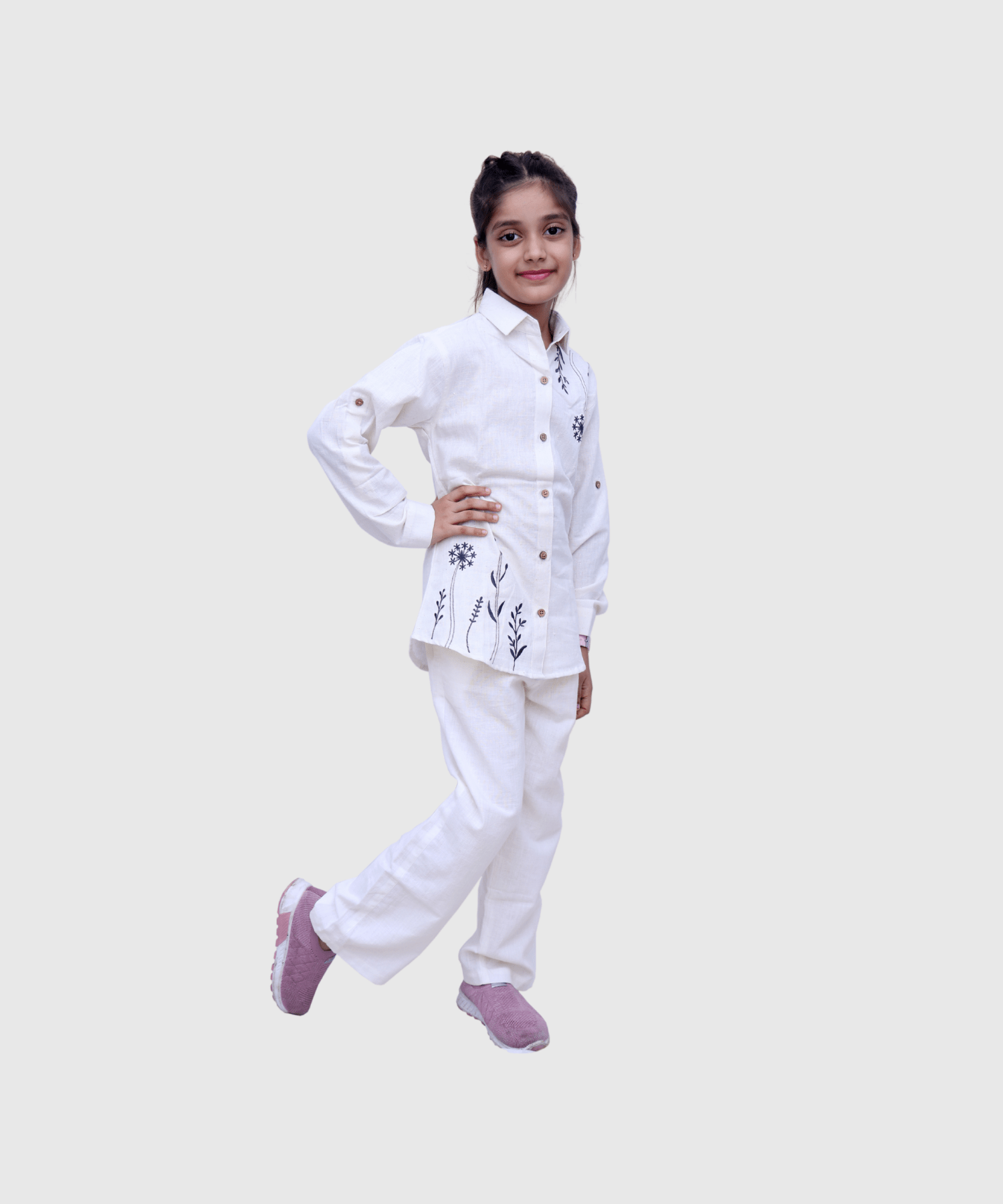 White Cross Floral Co-ord Set - Image 3