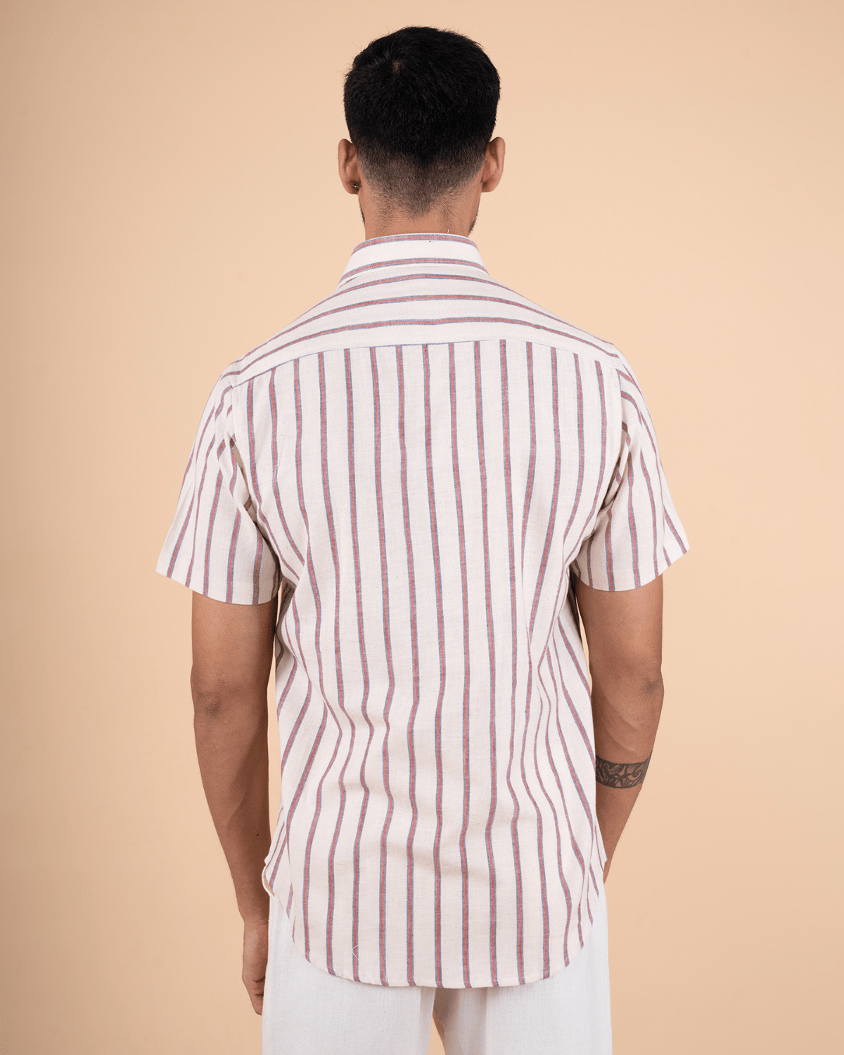 Rustic Stripe Half Sleeve Shirt - Image 4