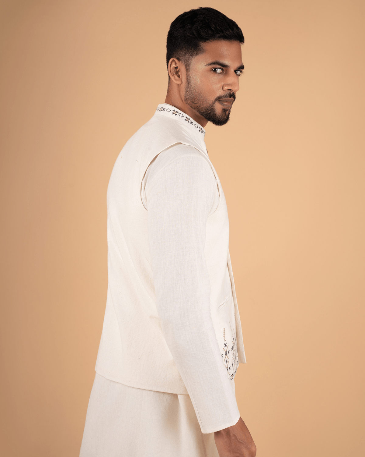 Natural Raw Embroidered Koti - Image 3