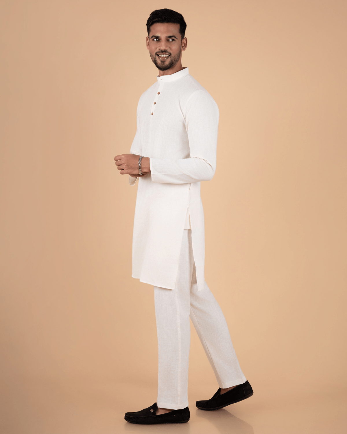 Natural Raw Kurta Set - Image 3