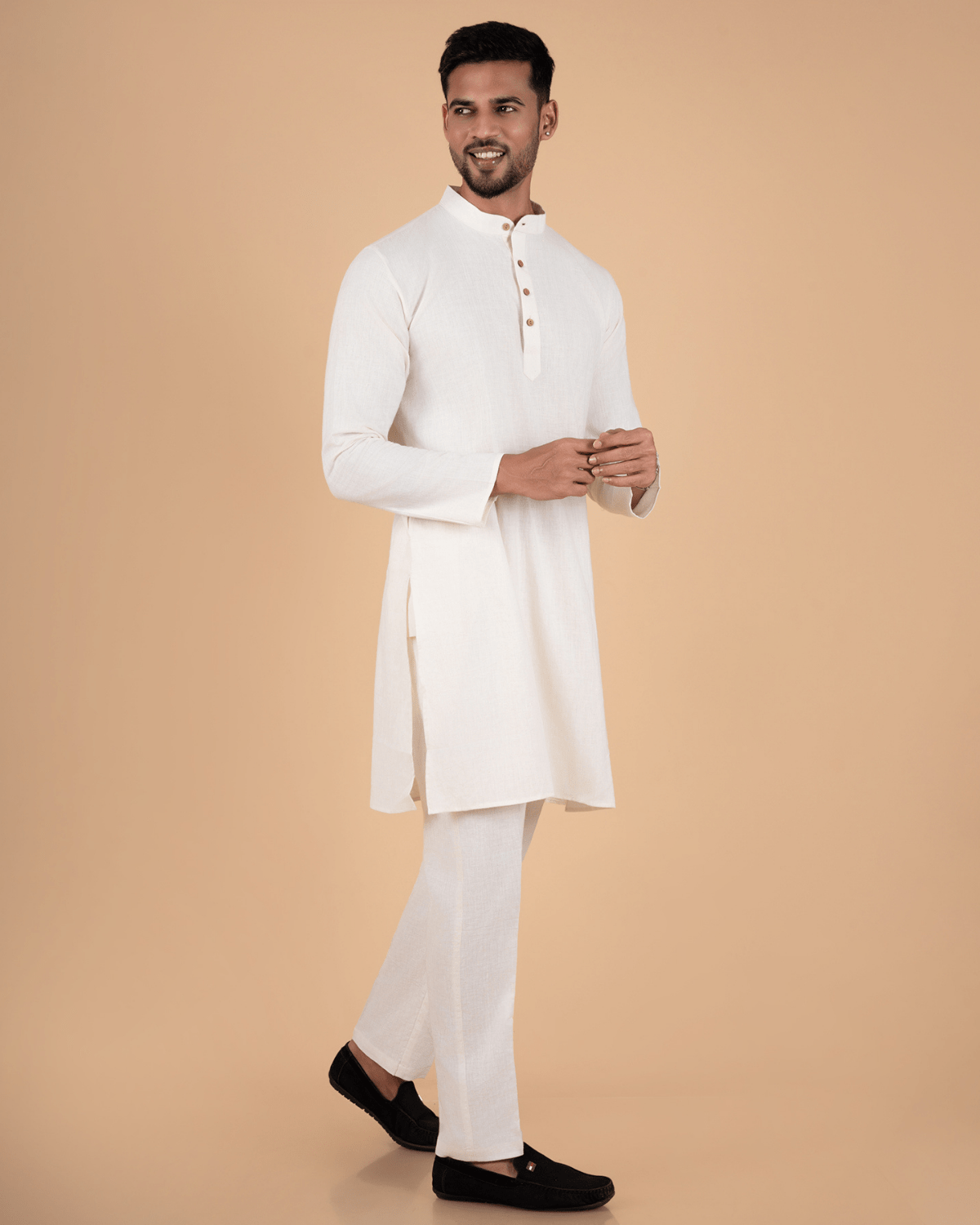 Natural Raw Kurta Set - Image 2