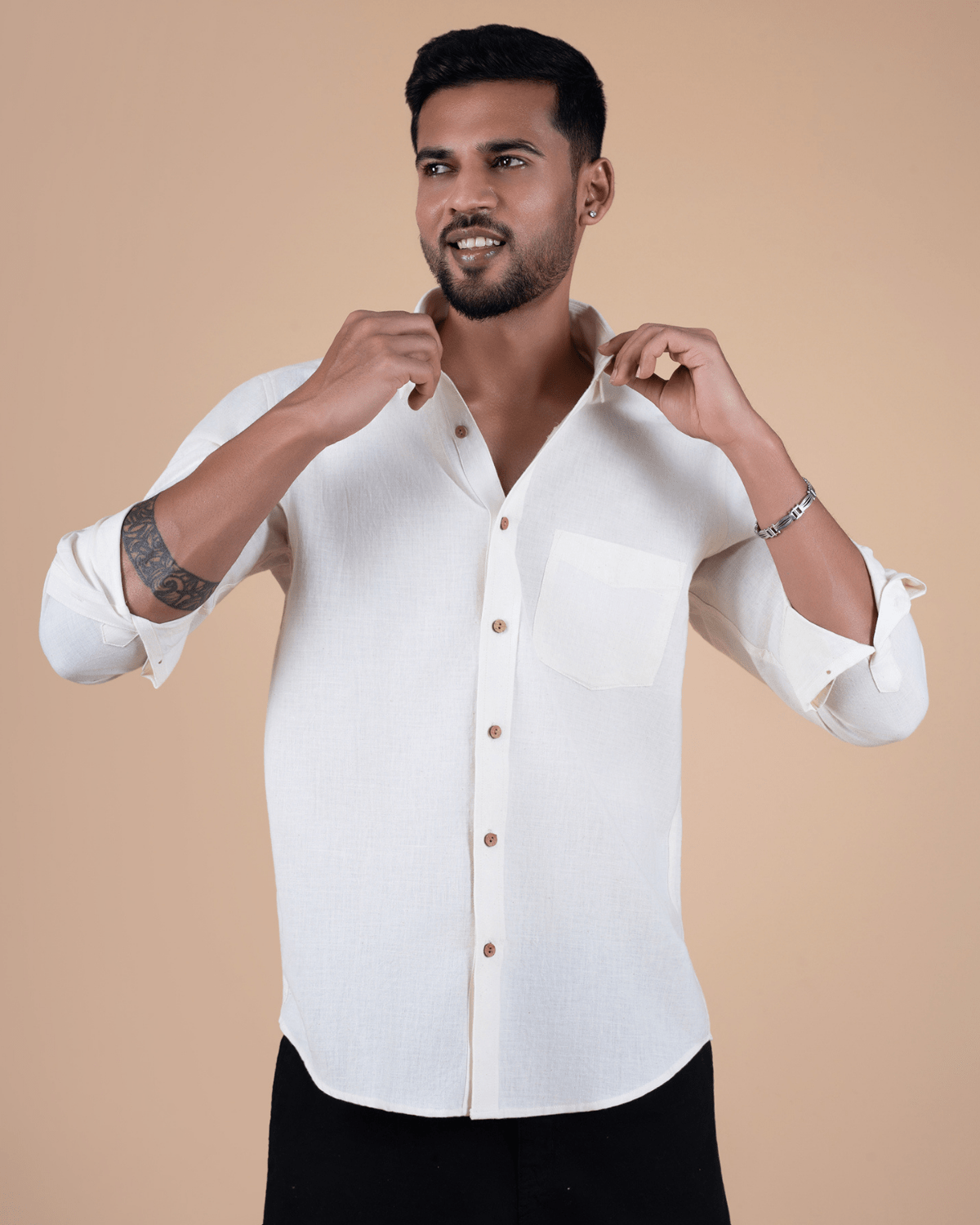 Natural Raw Full Sleeve Shirt - Image 5