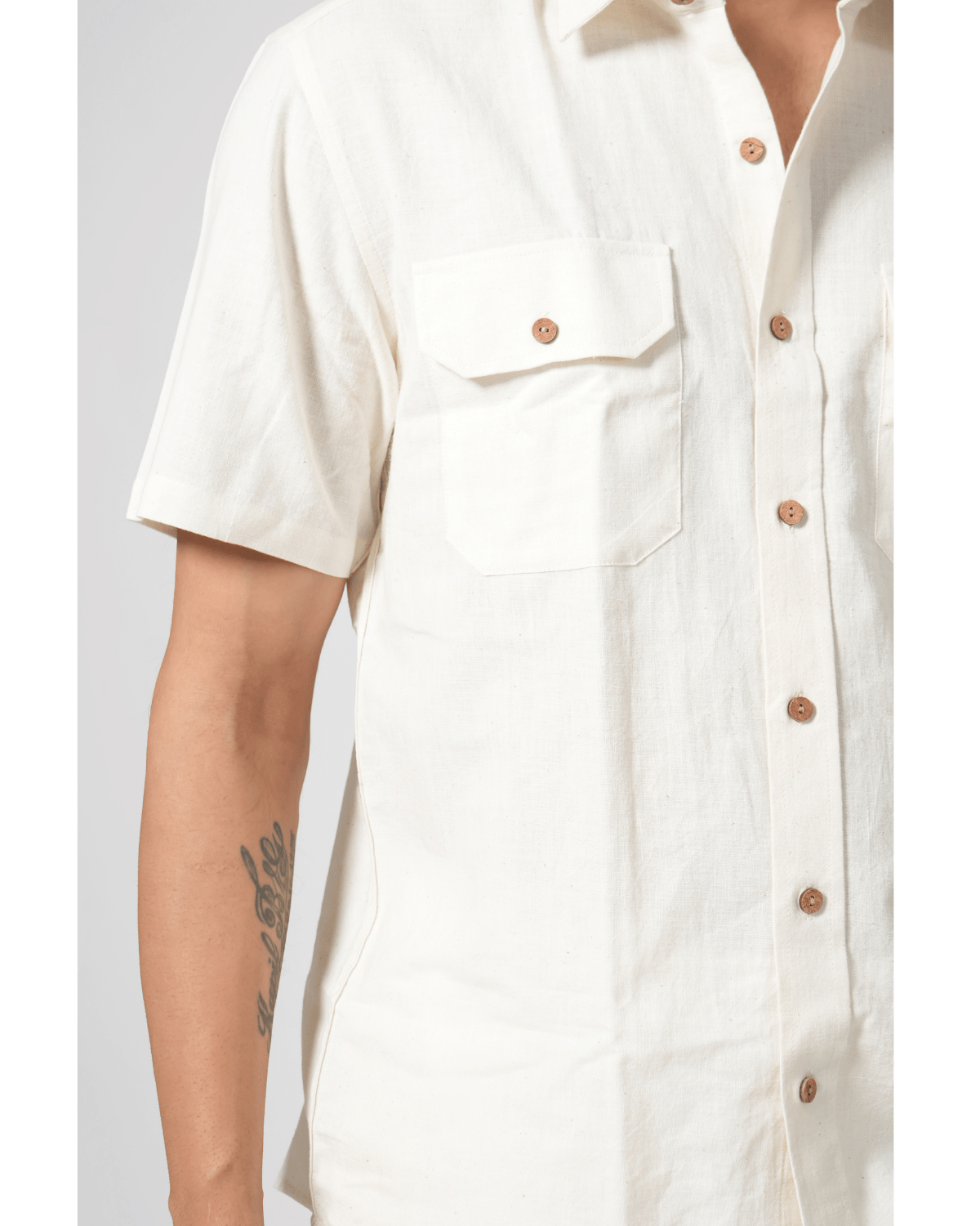 Natural Raw Double Pocket Shirt - Image 3
