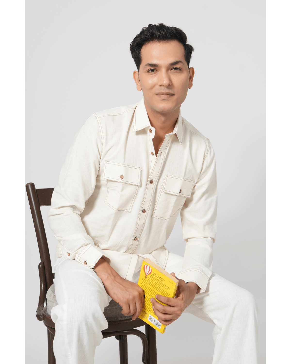 Natural Raw Double Pocket Shirt - Image 2