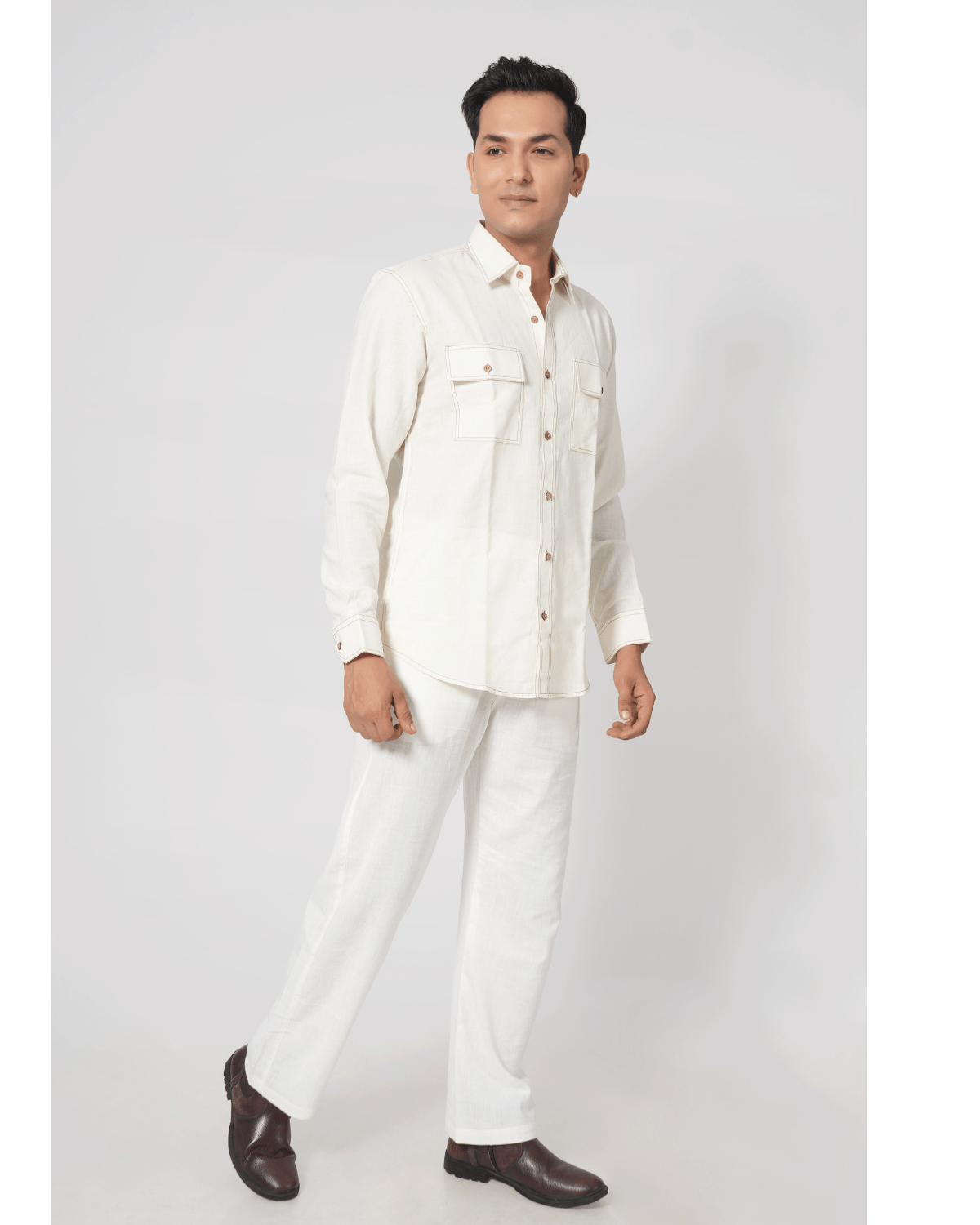 Natural Raw Double Pocket Shirt