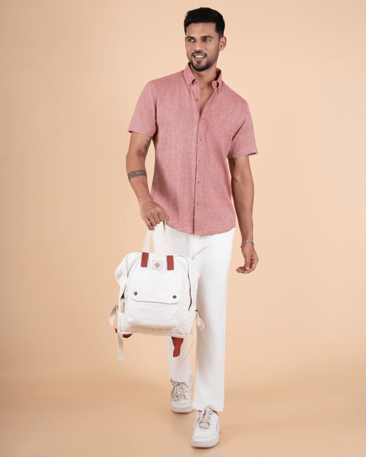 Earth Tone Half Sleeve Men Shirt - Image 5
