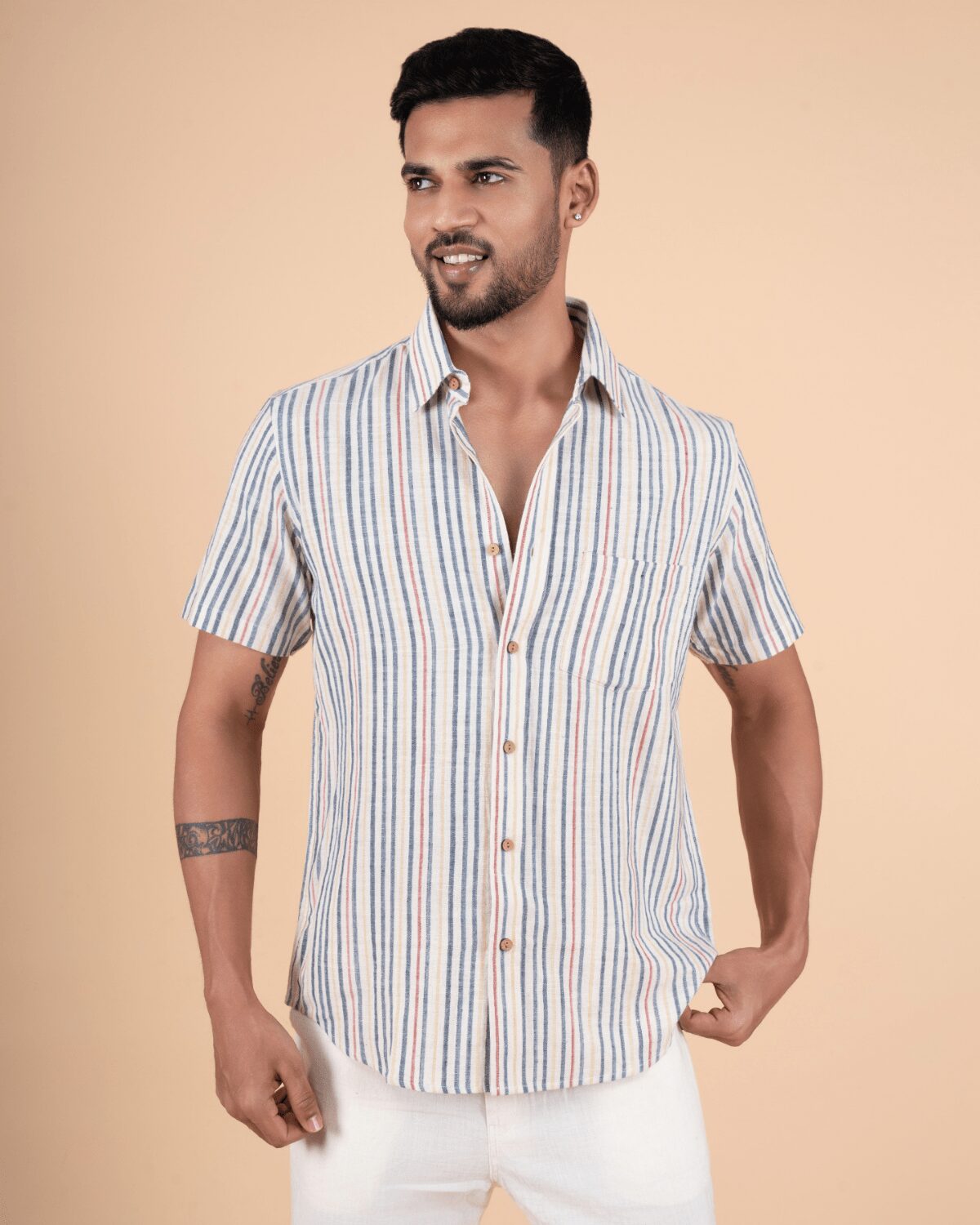 Classic Multicolor Shirt - handmade chemical-free khadi from Feel Weaves