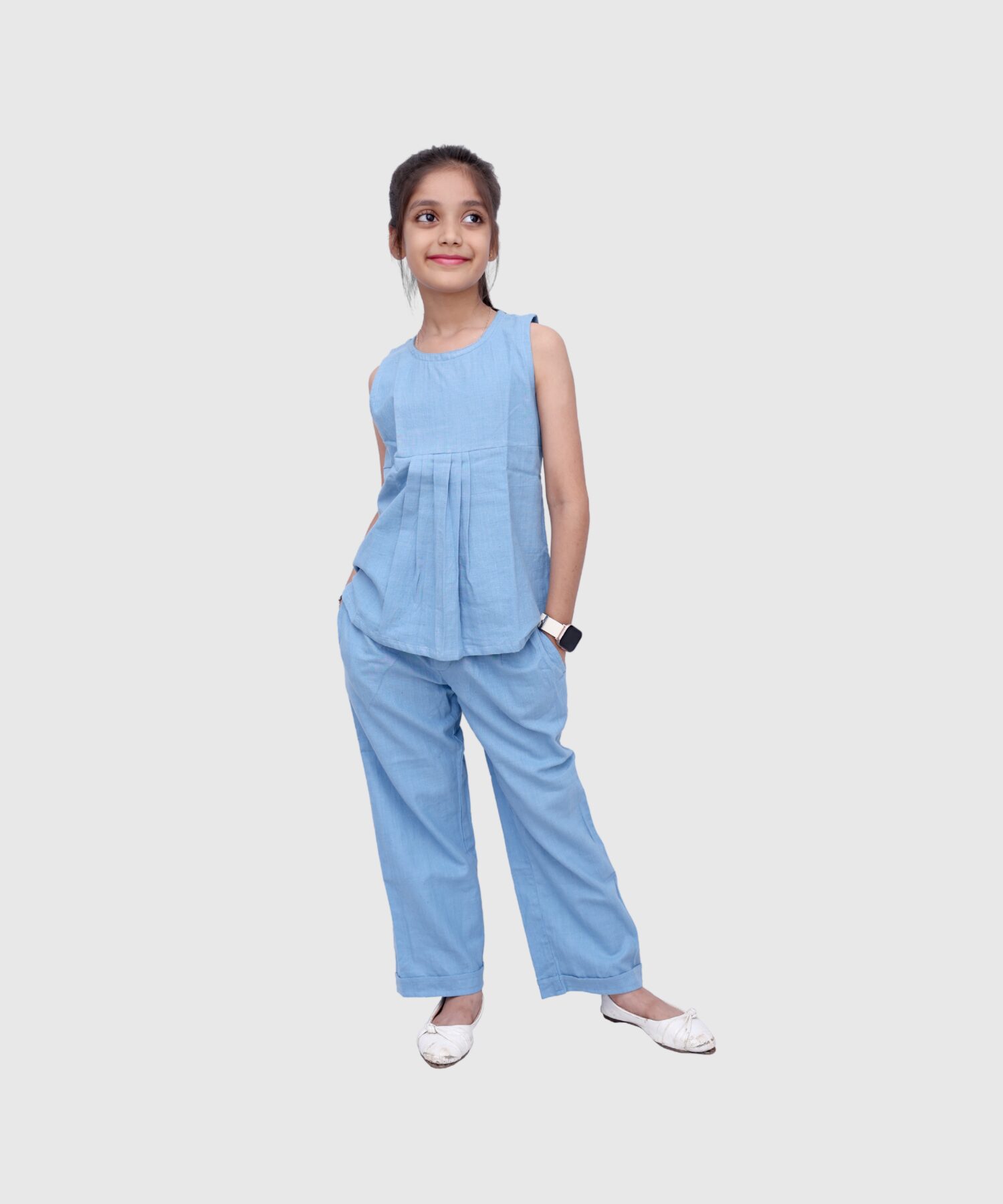 Blue Breeze Co-ord Set - handmade chemical-free khadi from Feel Weaves