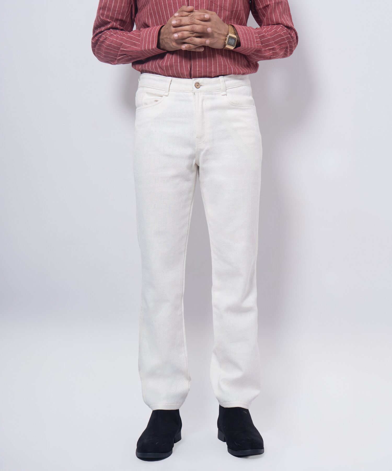 Natural Raw Denim Pant - handmade chemical-free khadi from Feel Weaves