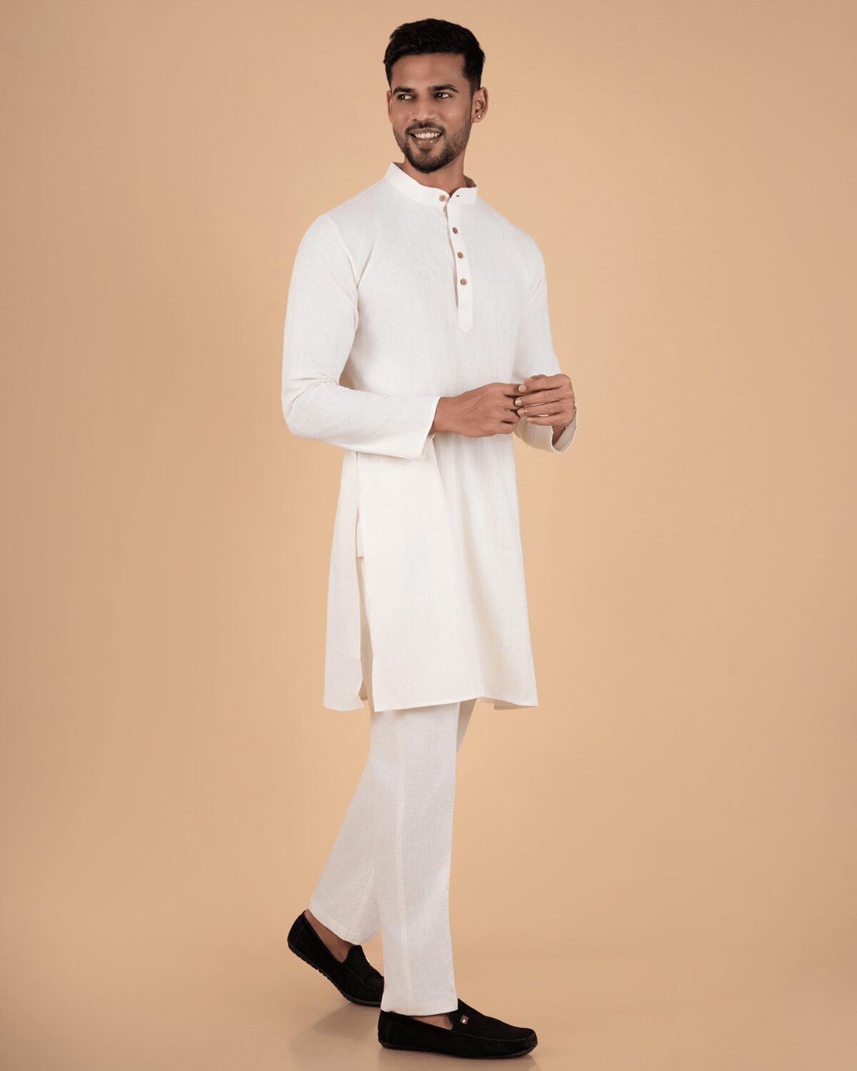 Natural Raw Kurta Set - Image 2