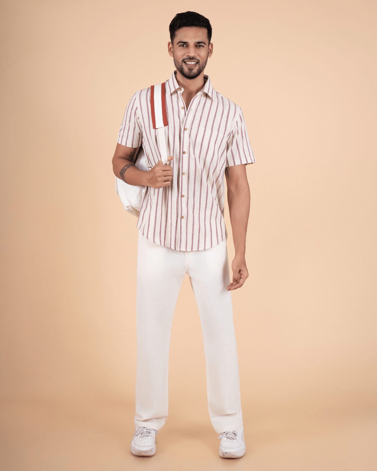 Rustic Stripe Half Sleeve Shirt - Image 3