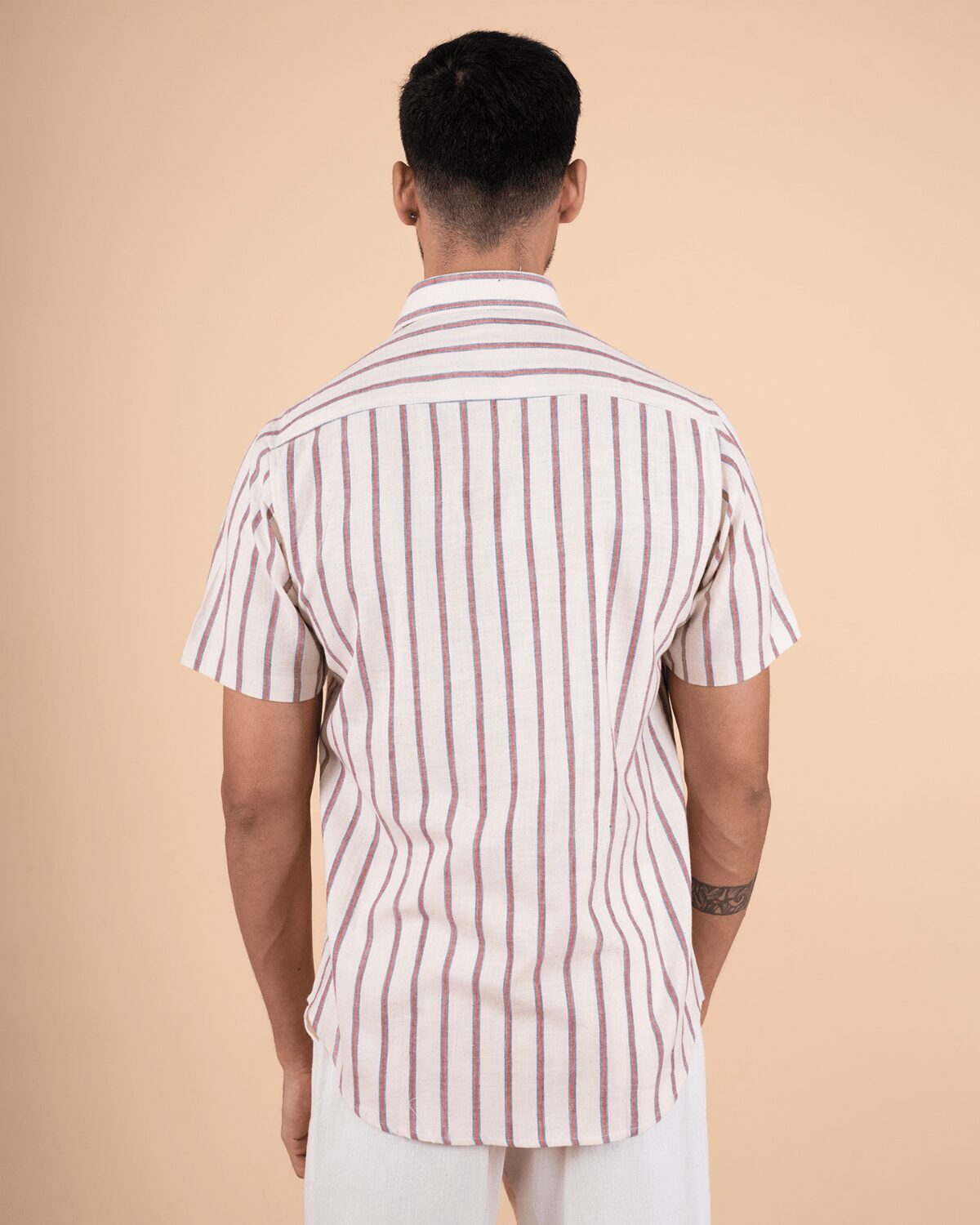 Rustic Stripe Half Sleeve Shirt - Image 4